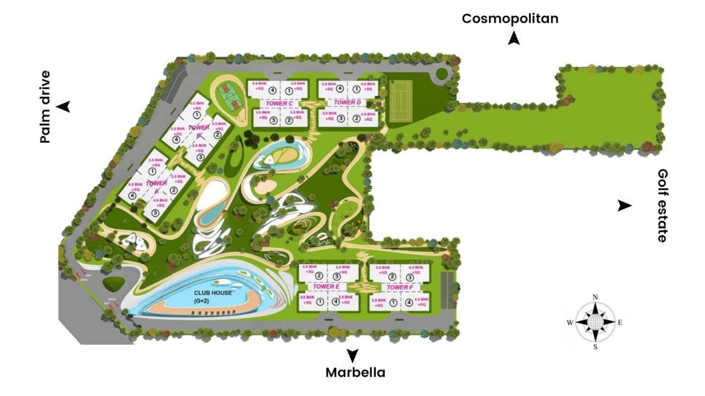 Smartworld The Edition master plan 10 acre layout towers clubhouse