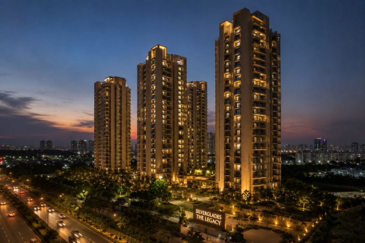 Evening skyline view of Silverglades The Legacy Gurgaon