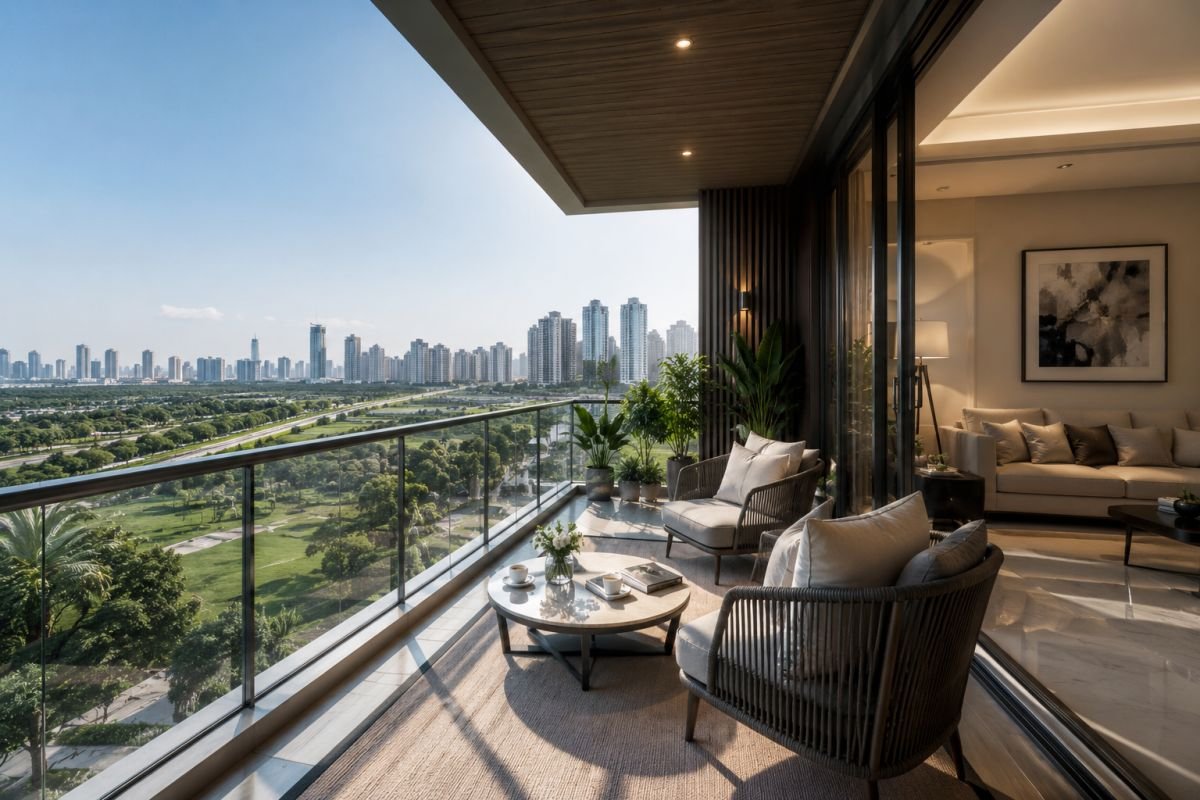 Luxury apartment balcony view at Silverglades The Legacy Sector 63A