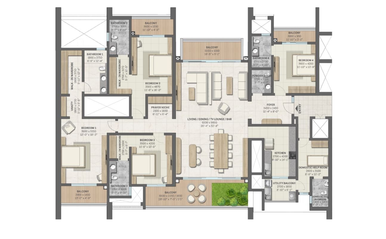 Sobha Aranya floor plan large residences no shared walls layout