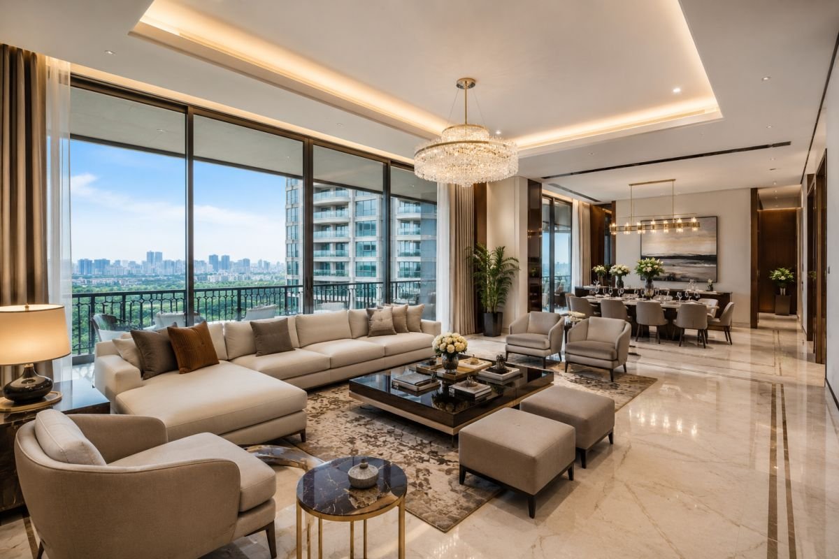 Luxury apartment interior at Ambience Creacions Sector 22 Gurgaon