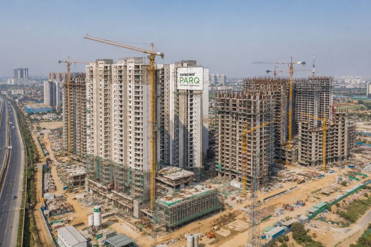 Construction progress of Conscient Parq Gurgaon
