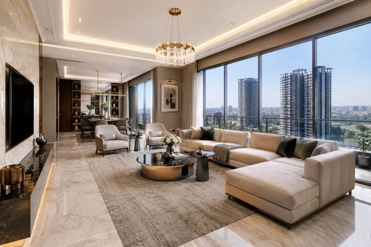Spacious 4 BHK apartment layout at DLF Privana West Gurgaon