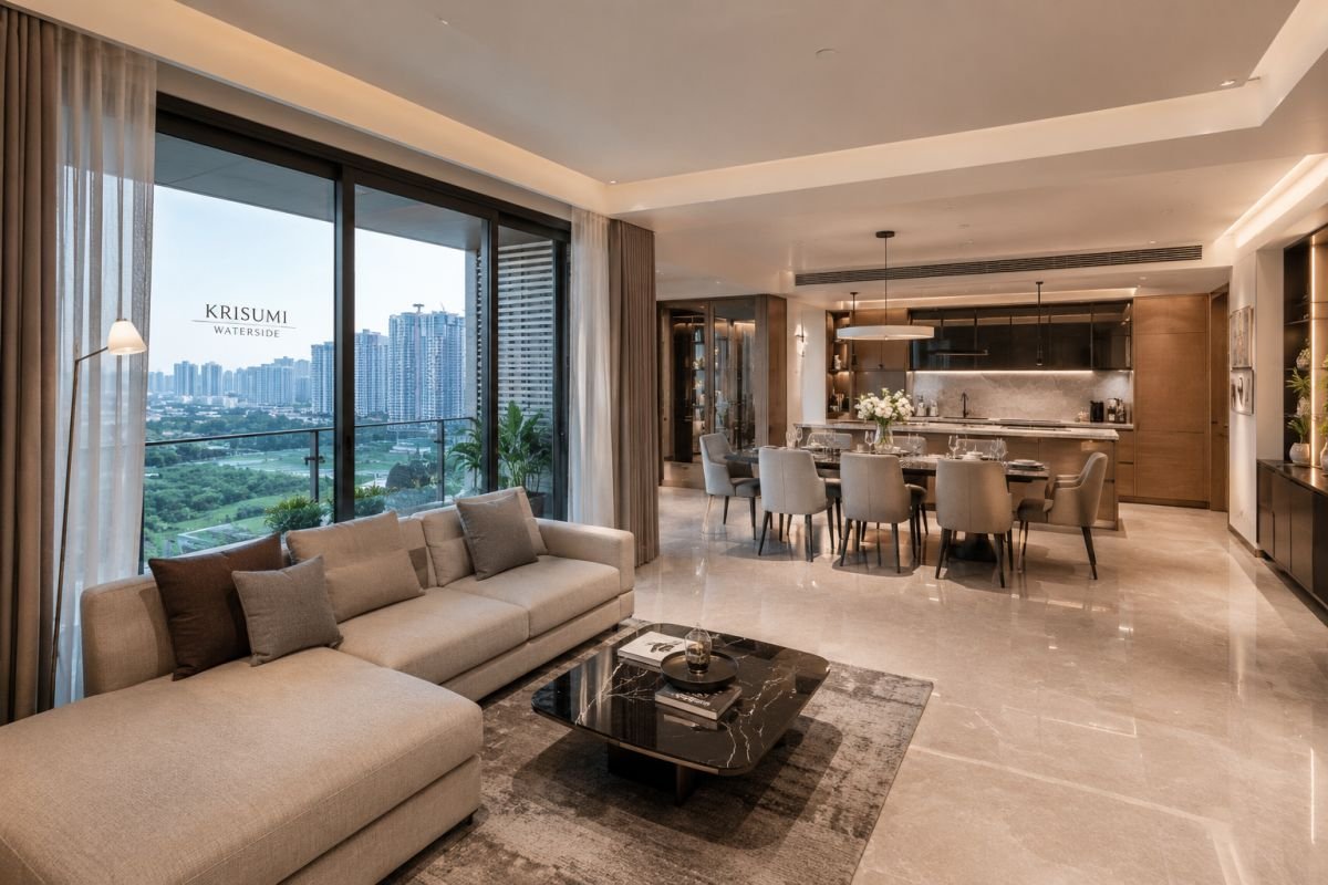 Luxury LDK interior design at Krisumi Waterside Residences Gurgaon