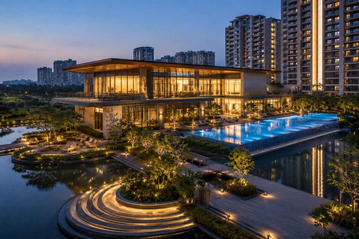 Luxury waterfront amenities at Krisumi Waterside Residences Gurgaon