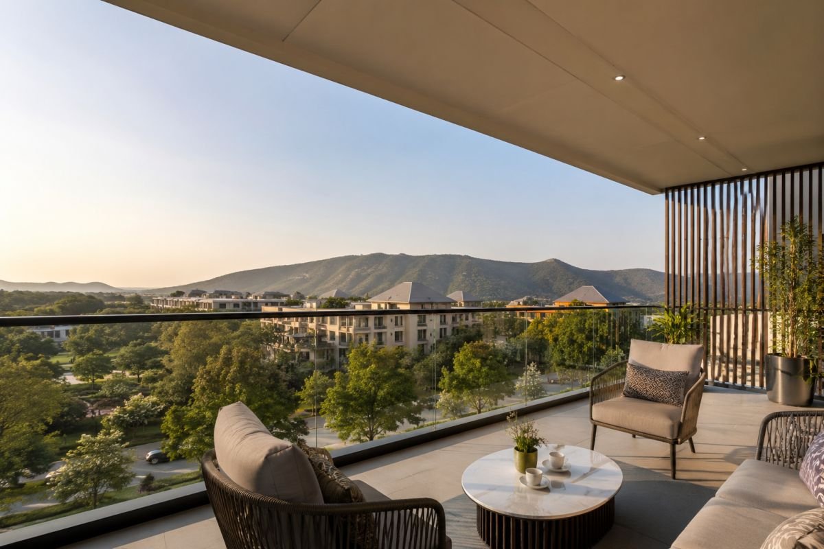 Aravalli facing balcony view at M3M Antalya Hills Gurgaon
