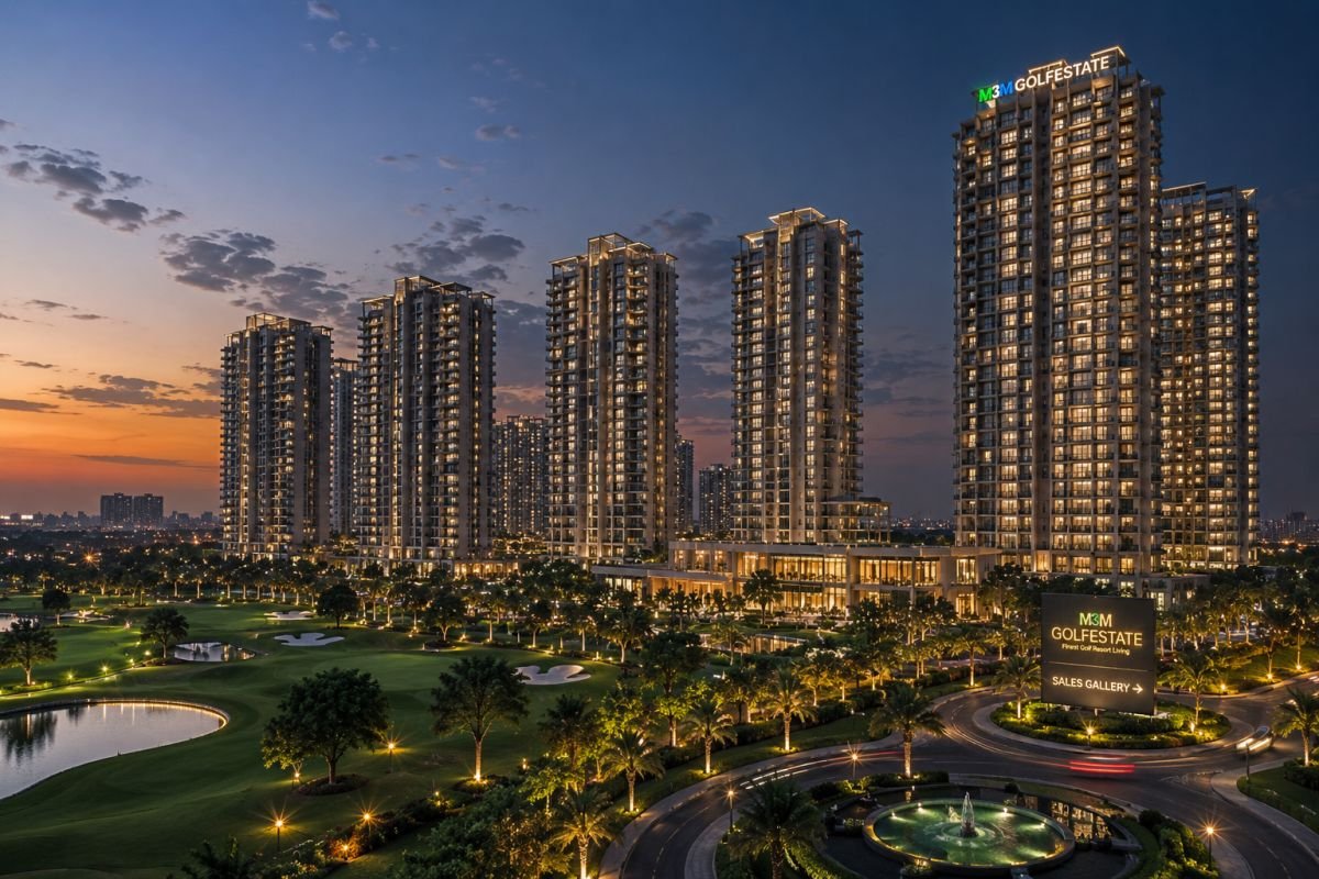 Evening skyline view of M3M Golfestate Sector 65 Gurgaon