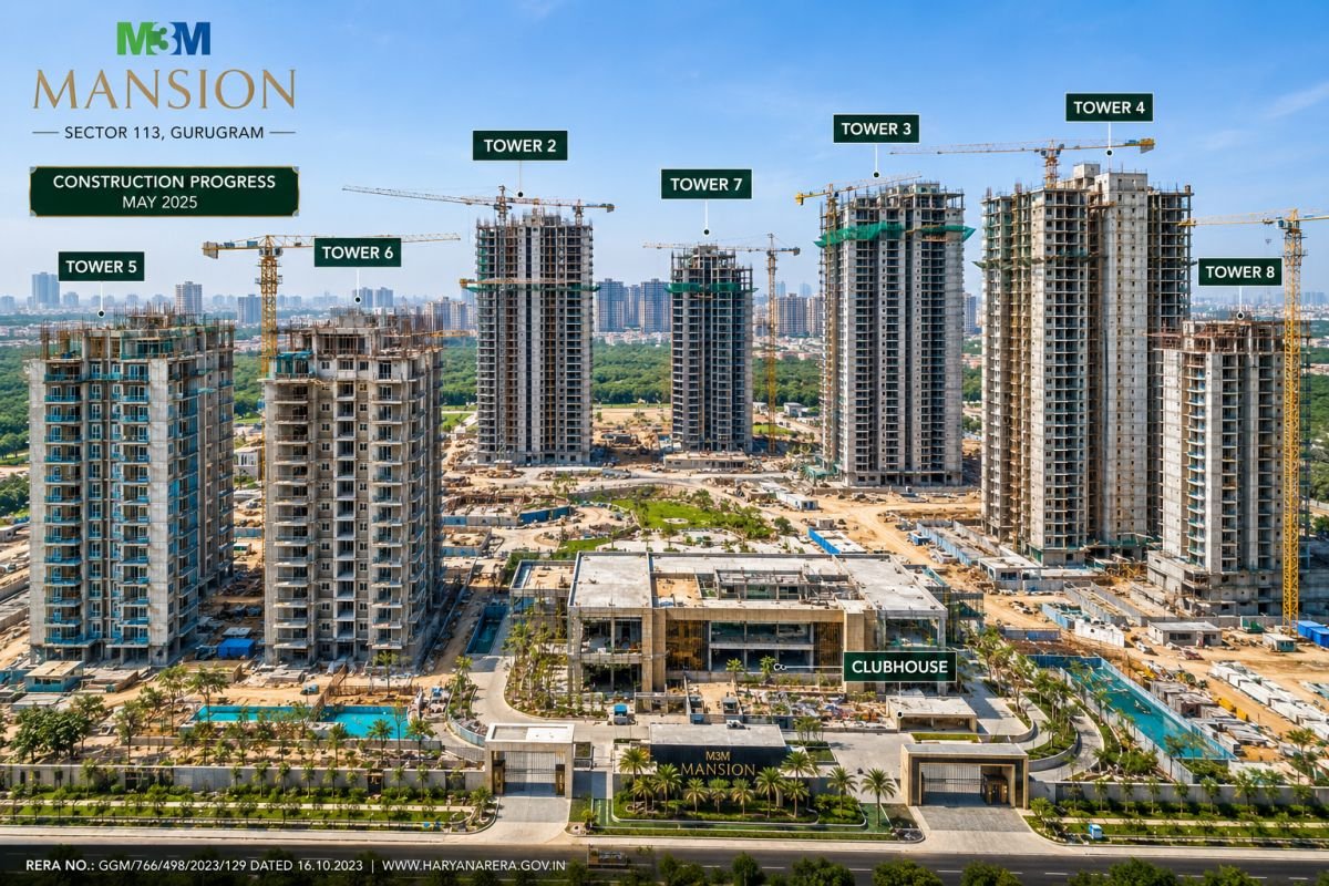 Construction progress of M3M Mansion Gurgaon