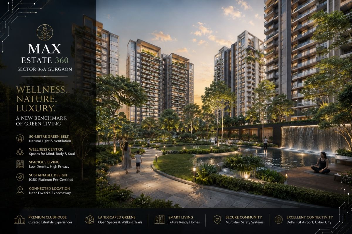 Green landscape and open spaces at Max Estate 360 Gurgaon