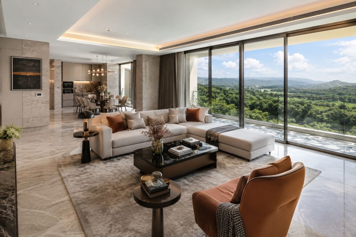 Spacious 3 BHK and 4 BHK apartment interior at Puri The Aravallis