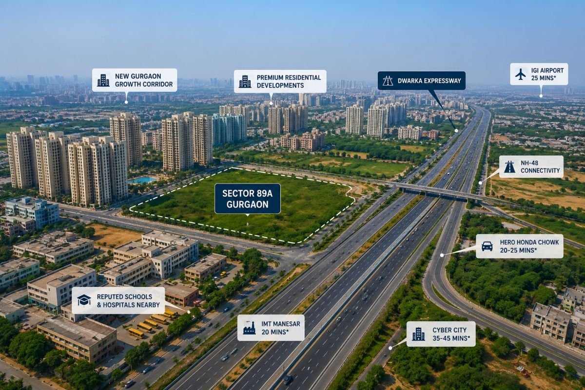 Sector 89A Gurgaon connectivity near Dwarka Expressway and NH-48