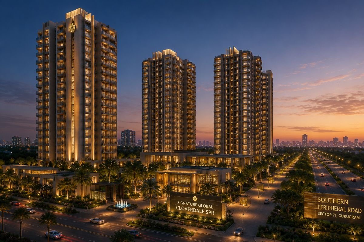 Signature Global Cloverdale SPR evening skyline view Gurgaon