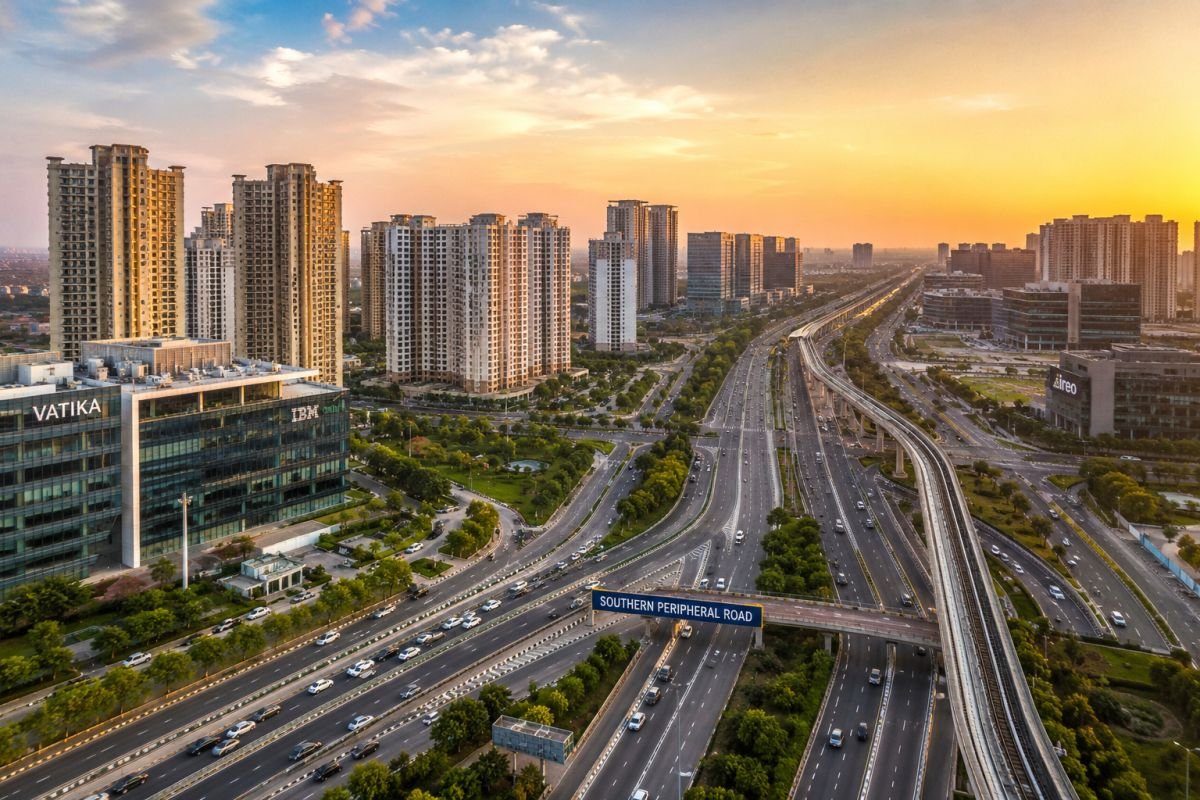 Southern Peripheral Road Gurgaon premium growth corridor aerial view