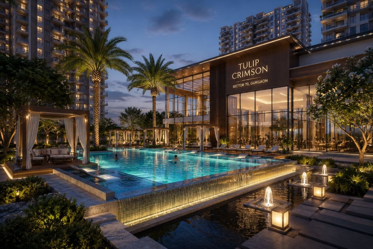 Luxury clubhouse and swimming pool at Tulip Crimson Sector 70 Gurgaon