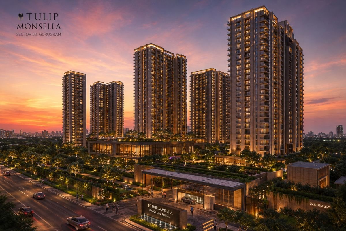 Tulip Monsella evening skyline view Gurgaon