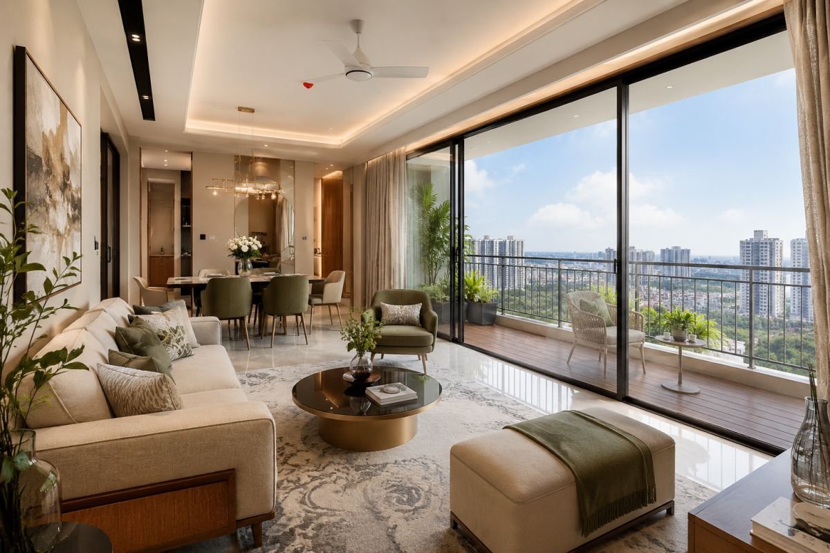 Ashiana Amarah spacious 4 BHK apartment with deck and natural lighting
