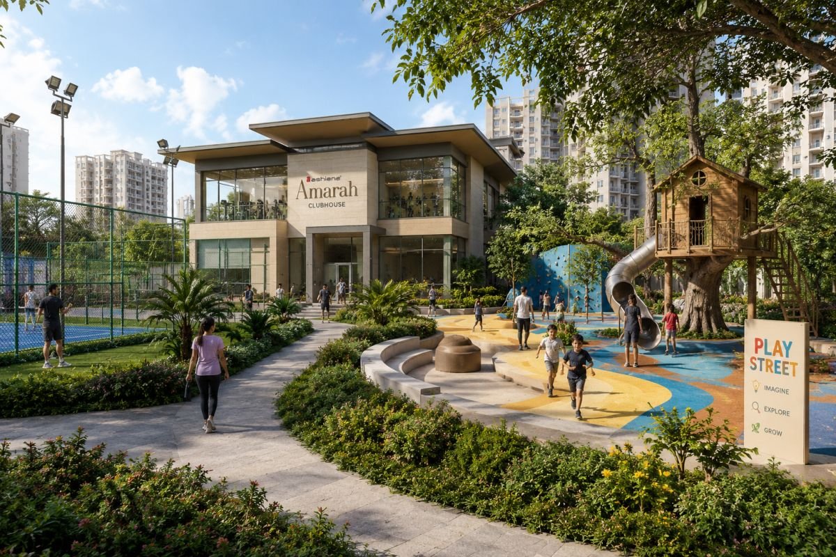 Ashiana Amarah clubhouse and kid-centric play street amenities