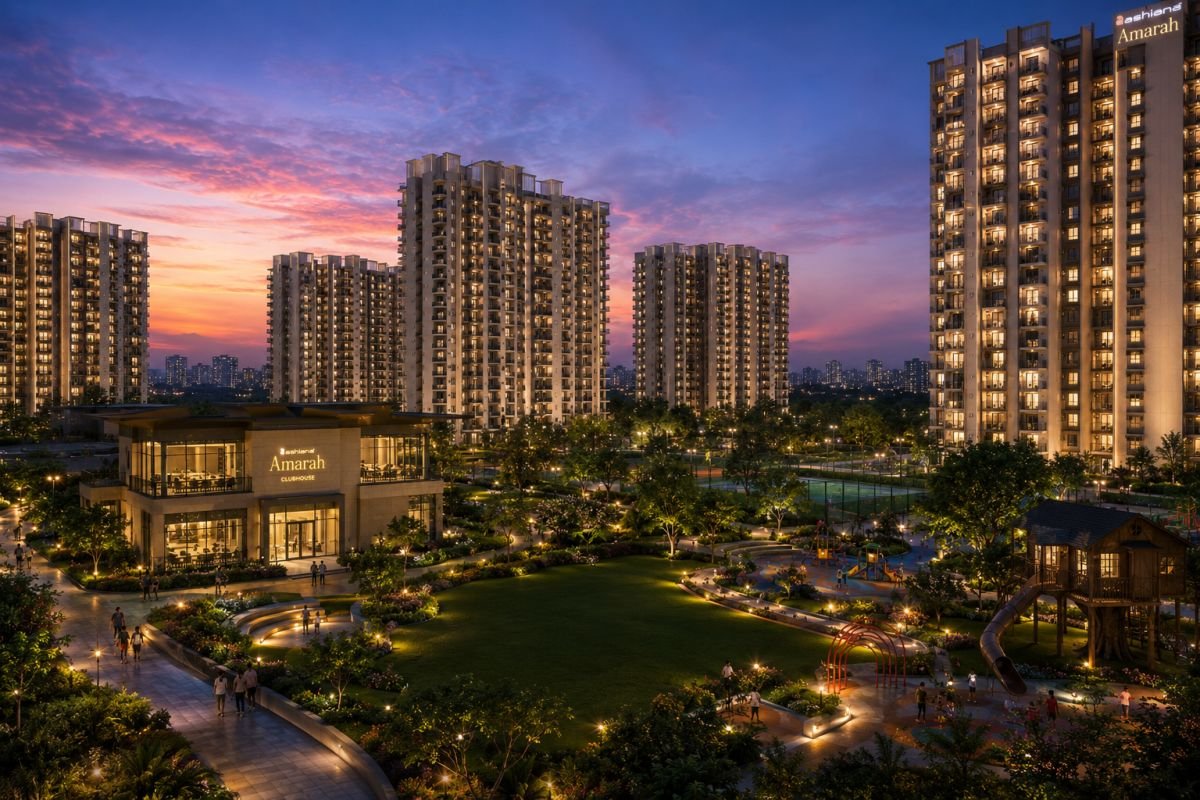 Ashiana Amarah Sector 93 Gurgaon evening skyline view