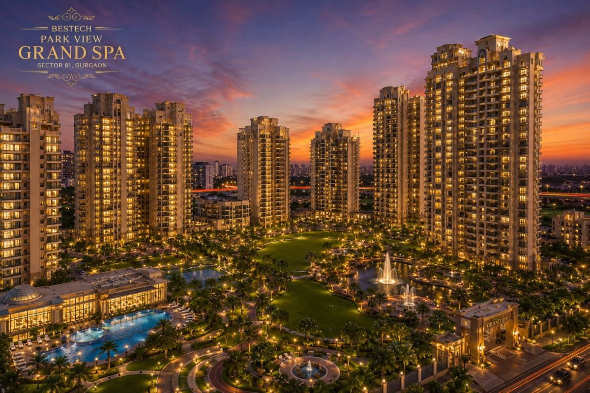 Evening skyline view of Bestech Park View Grand Spa Sector 81 Gurgaon