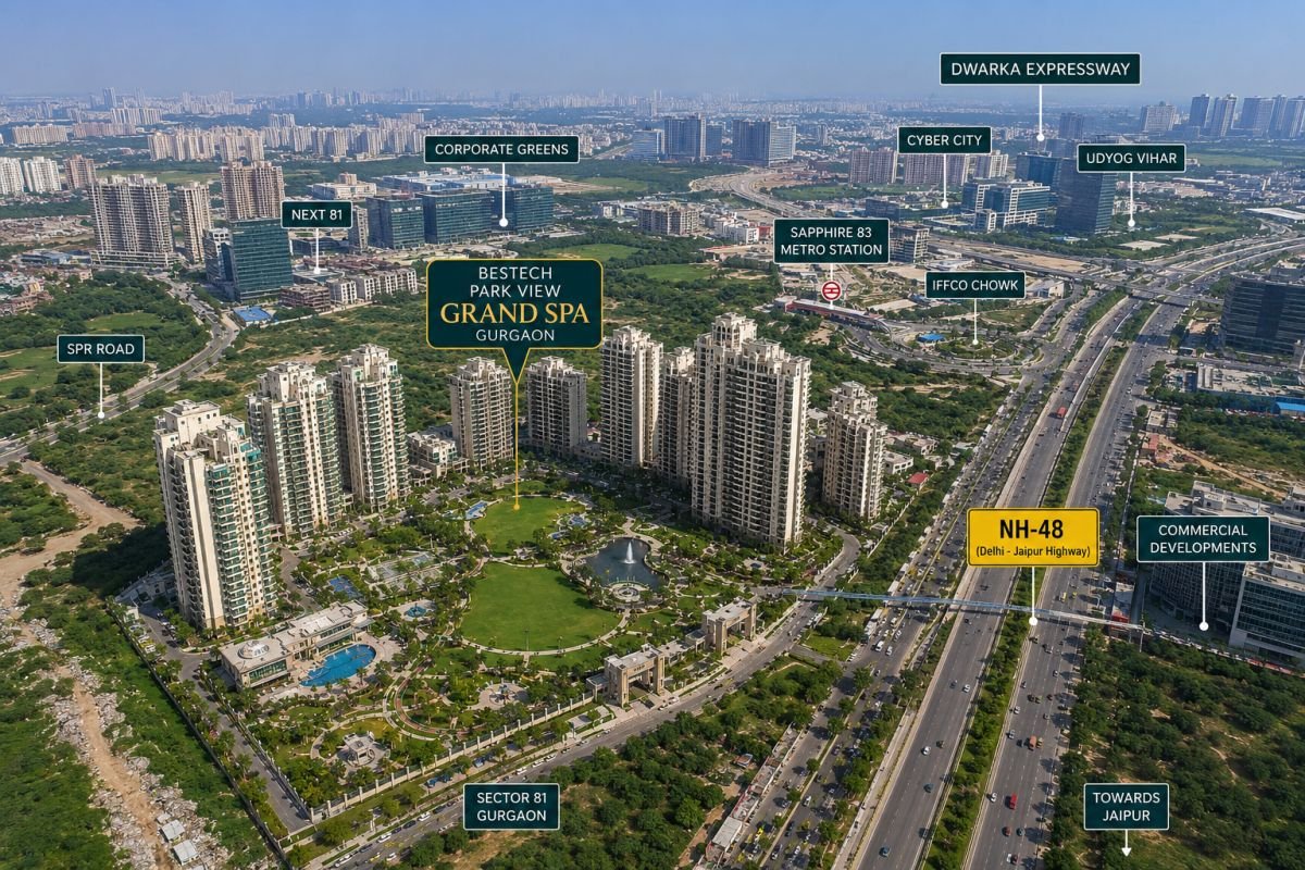 Location and connectivity view of Bestech Park View Grand Spa Sector 81 Gurgaon