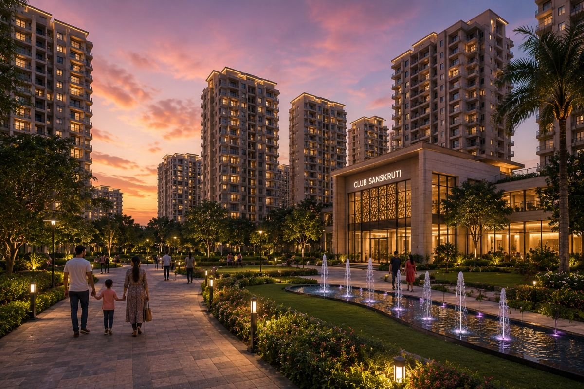 Evening skyline view of Bestech Park View Sanskruti Gurgaon