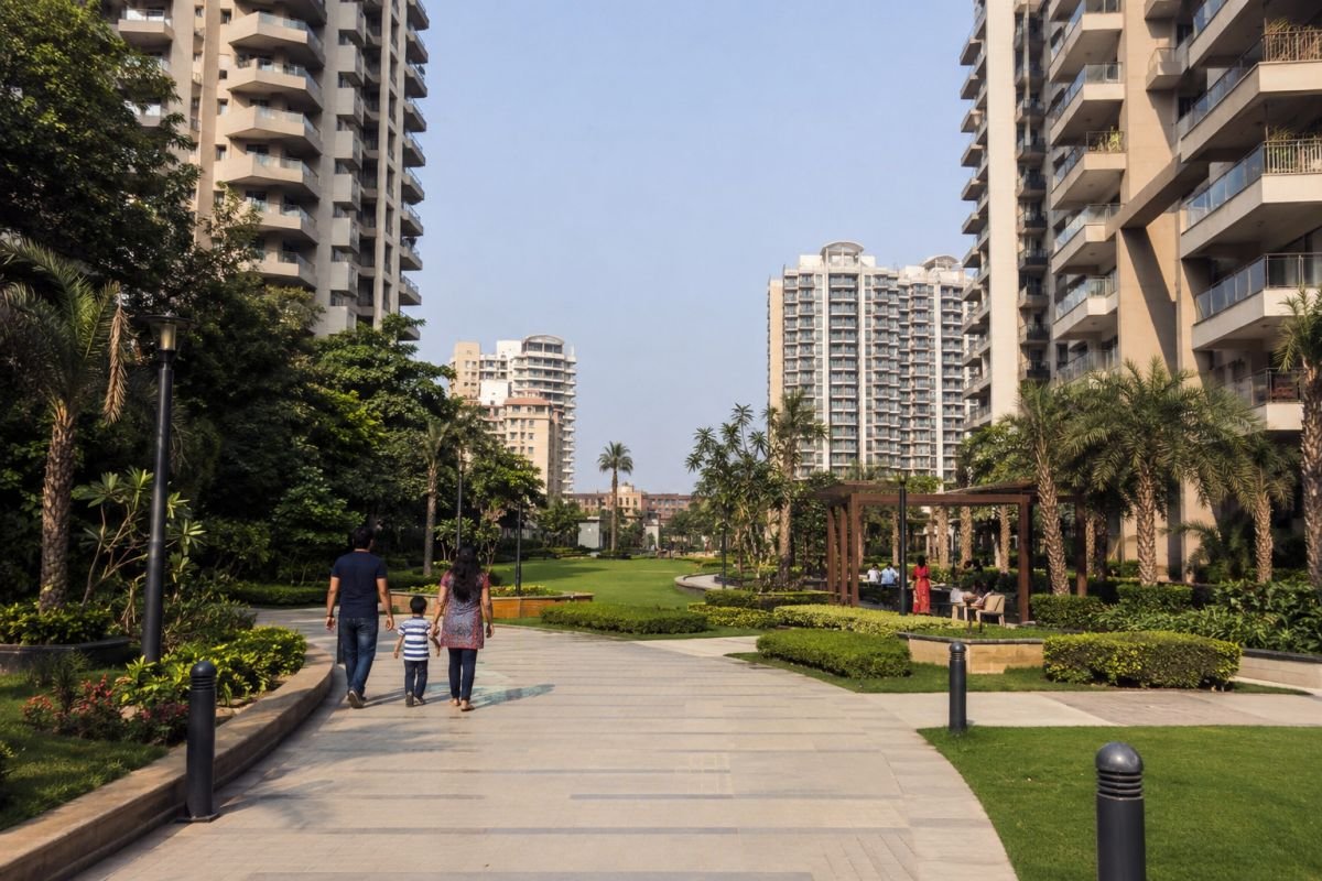 Open green landscape and spacious tower planning inside Bestech Park View Spa Next