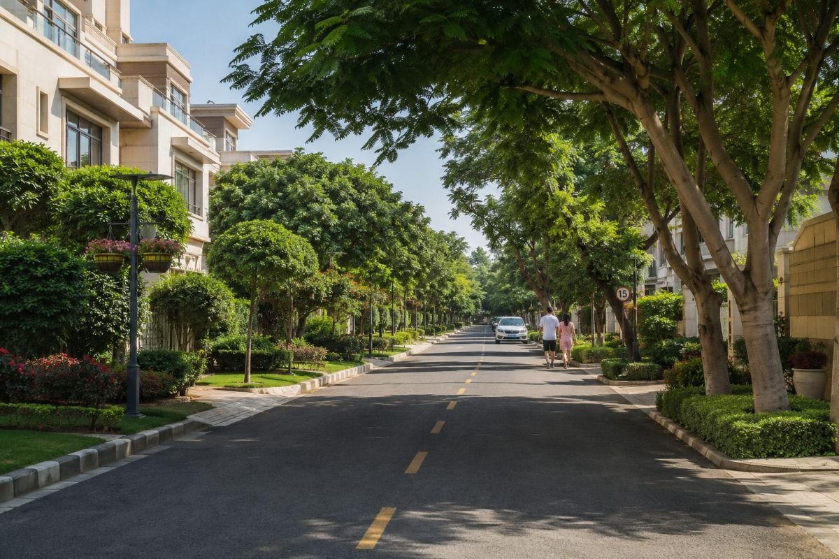 Green open spaces inside BPTP Amstoria Sector 102 Gurgaon