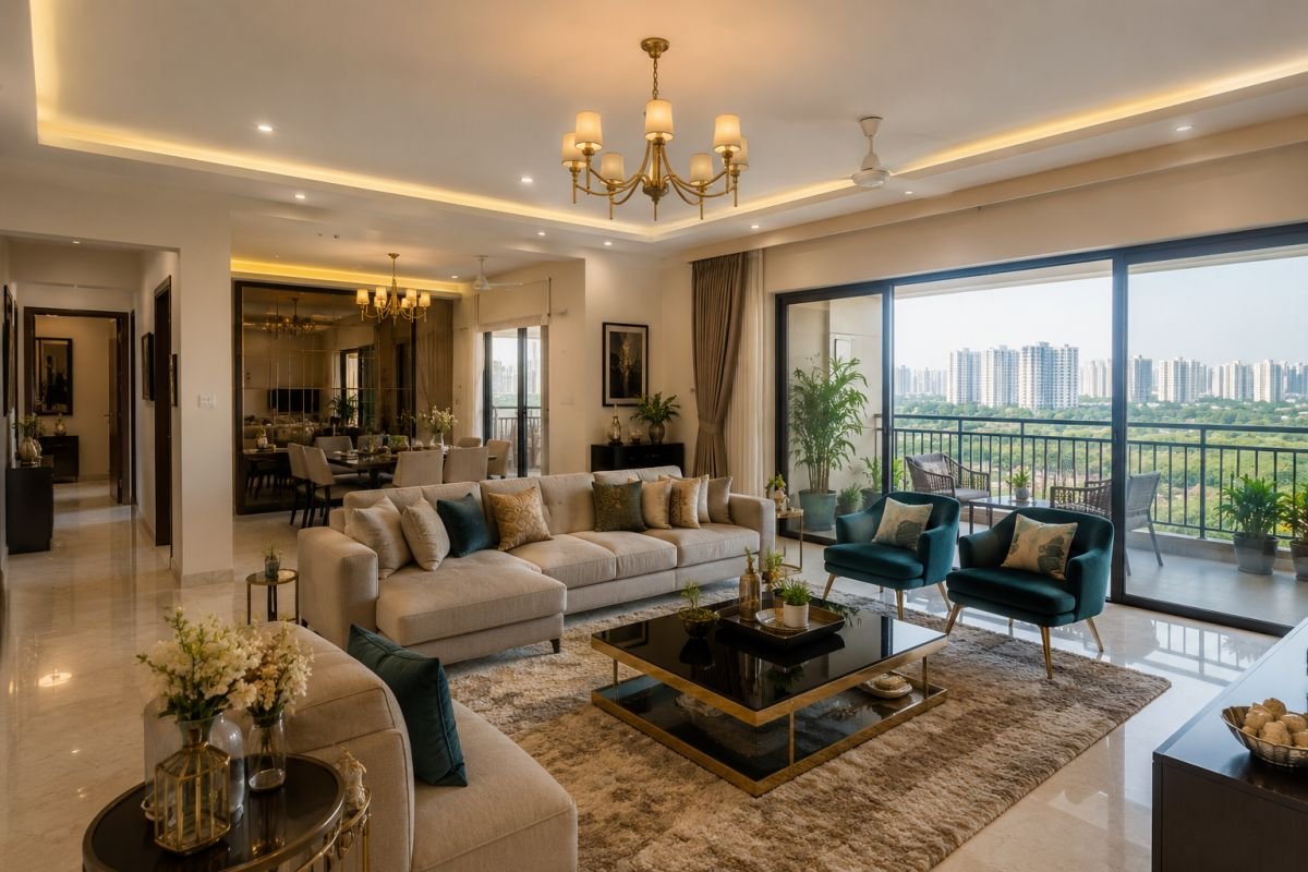 Spacious living room inside BPTP Park Prime Sector 66 apartments