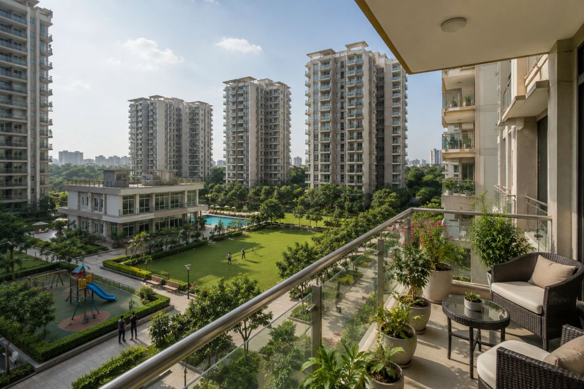 Green facing apartments and open residential spaces in BPTP Terra Gurgaon