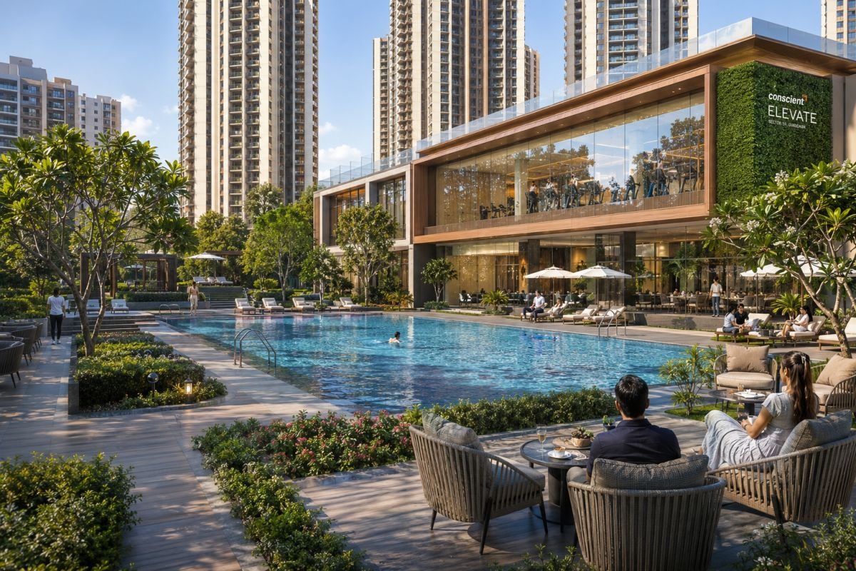 Conscient Elevate clubhouse swimming pool and lifestyle amenities