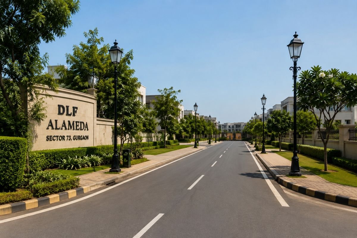 Wide roads and underground infrastructure at DLF Alameda Gurgaon