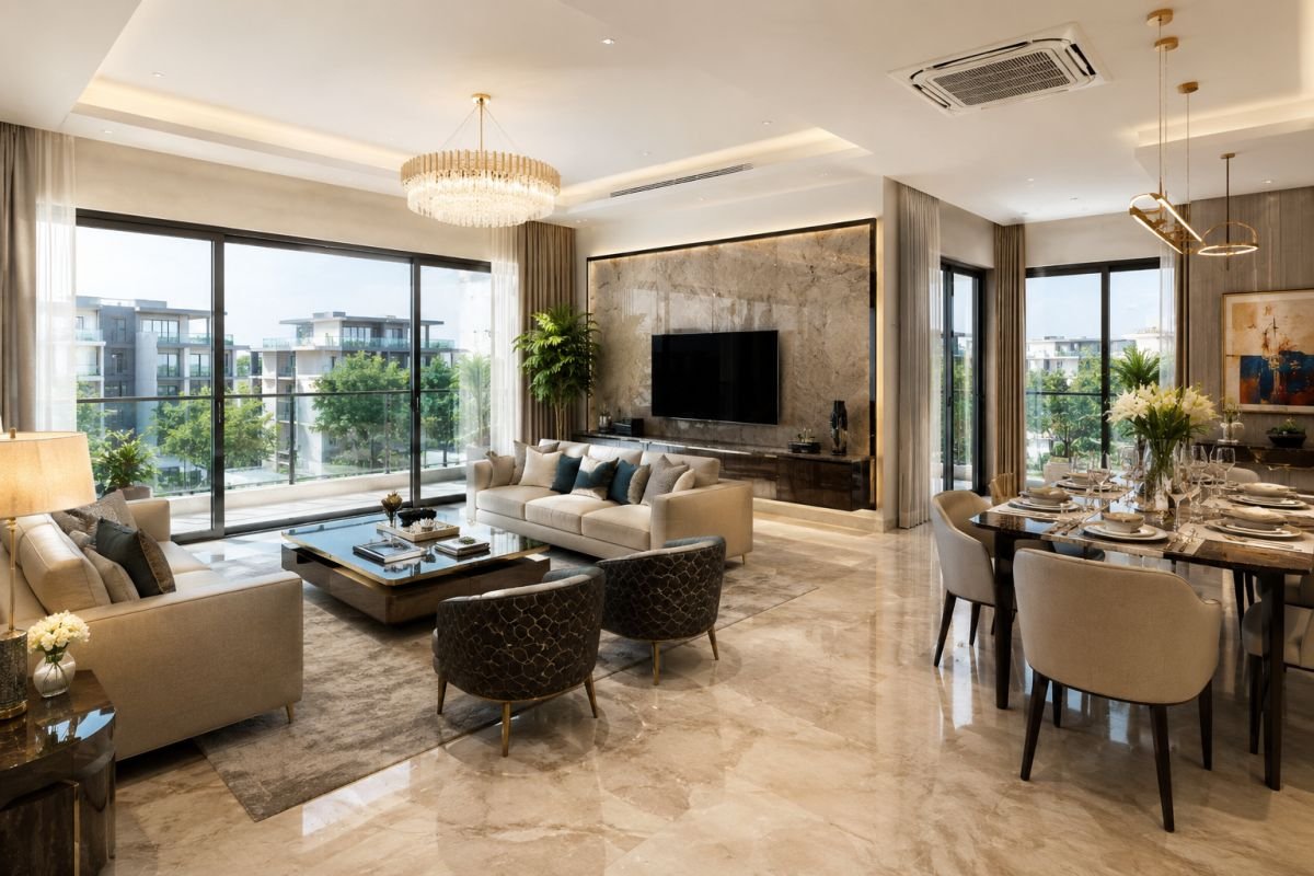 Spacious 4 BHK interior at DLF Garden City Floors Sector 92 Gurgaon