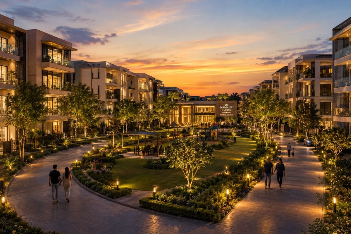 Community skyline view of DLF Garden City Floors Sector 92 Gurgaon