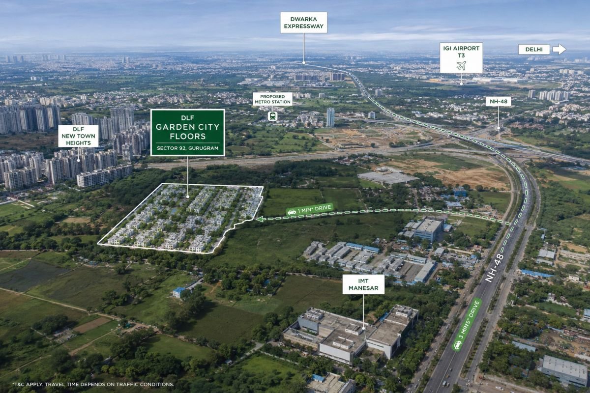 DLF Garden City Floors location connectivity near NH-48 and New Gurgaon