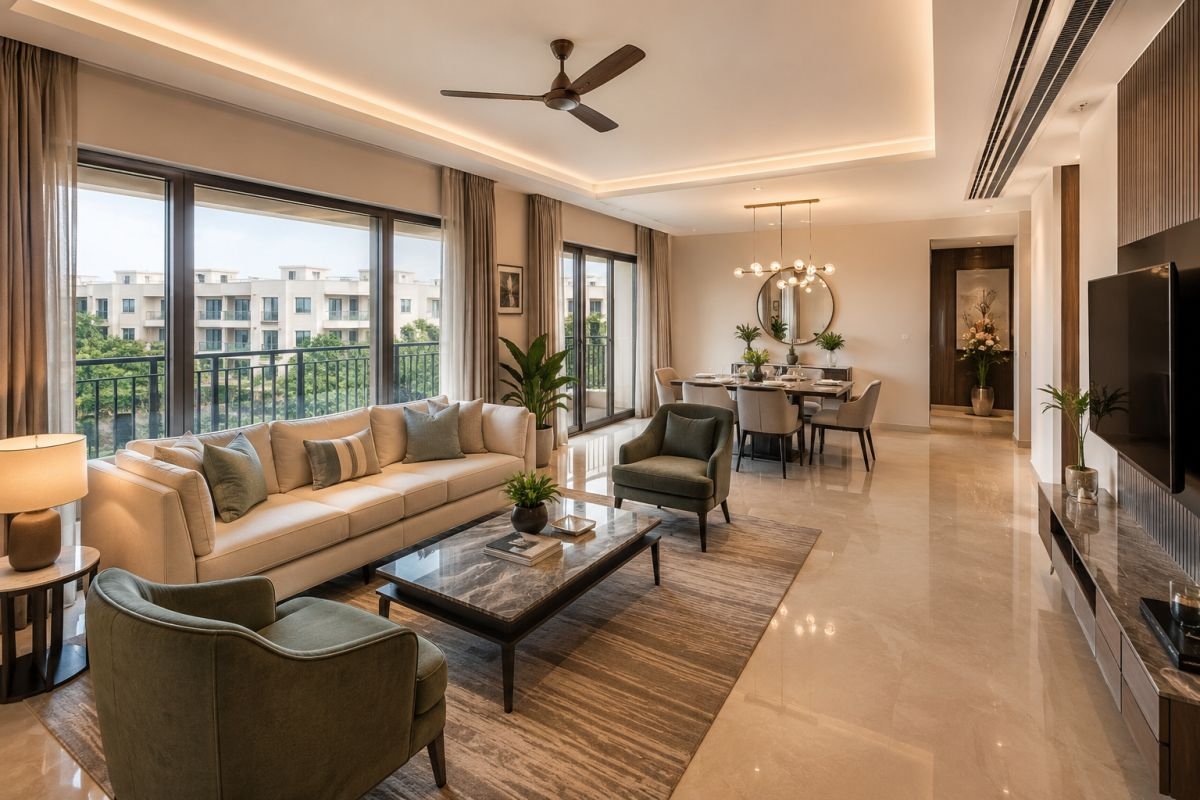 Premium 3 BHK interior at DLF Gardencity Enclave Gurgaon