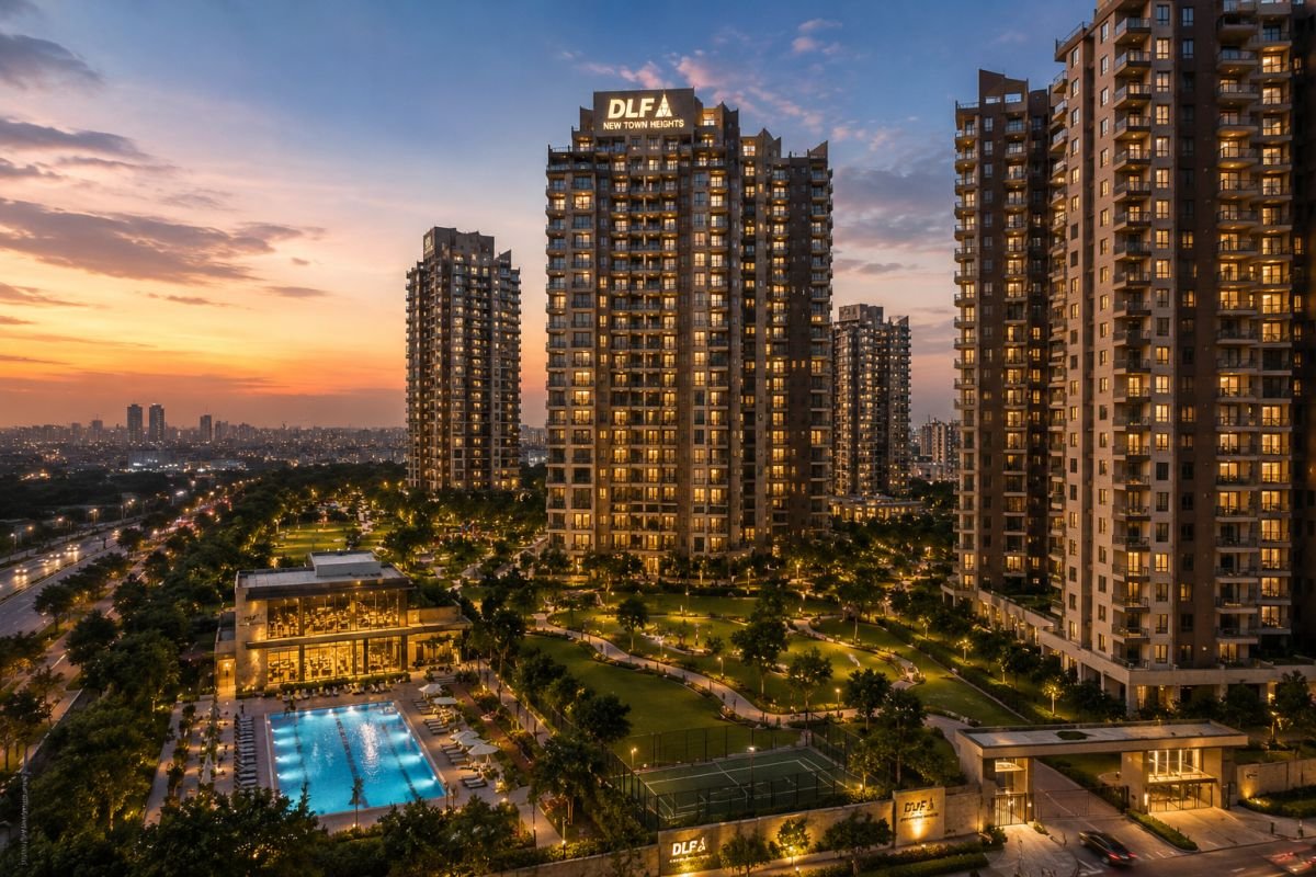 Evening skyline view of DLF New Town Heights 1 Gurgaon