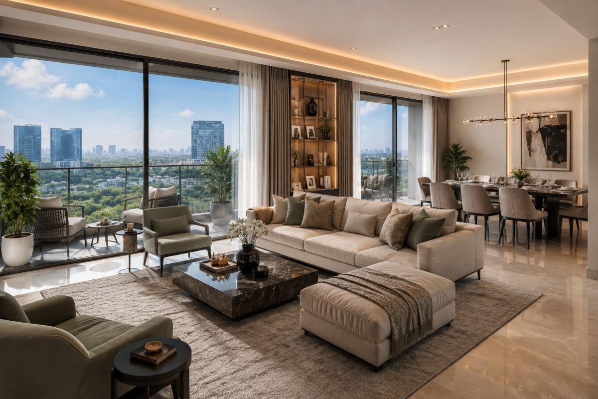Spacious apartment layout at DLF Park Place Gurgaon