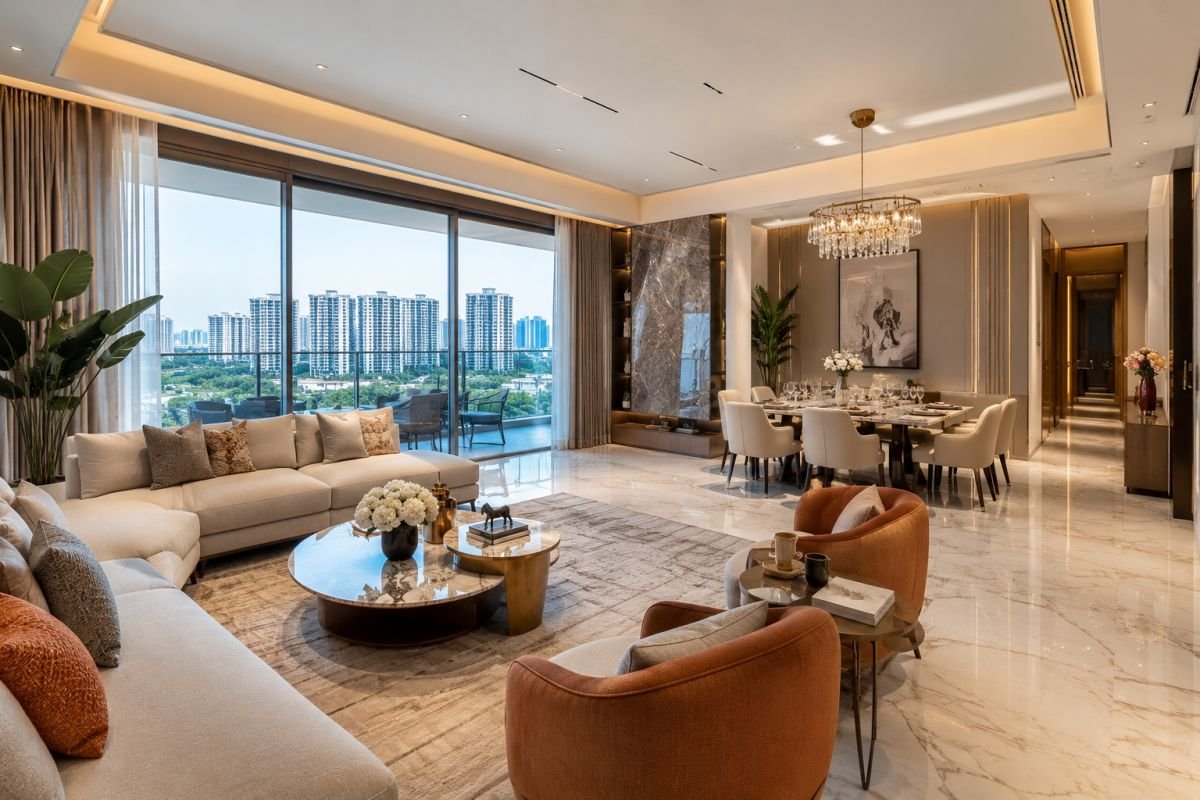 Spacious 4 BHK apartment interior at DLF Privana North Gurgaon