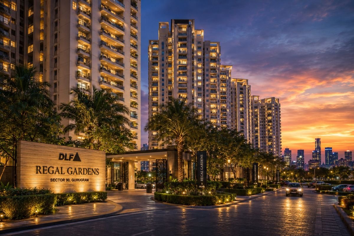 Evening skyline view of DLF Regal Gardens Gurgaon