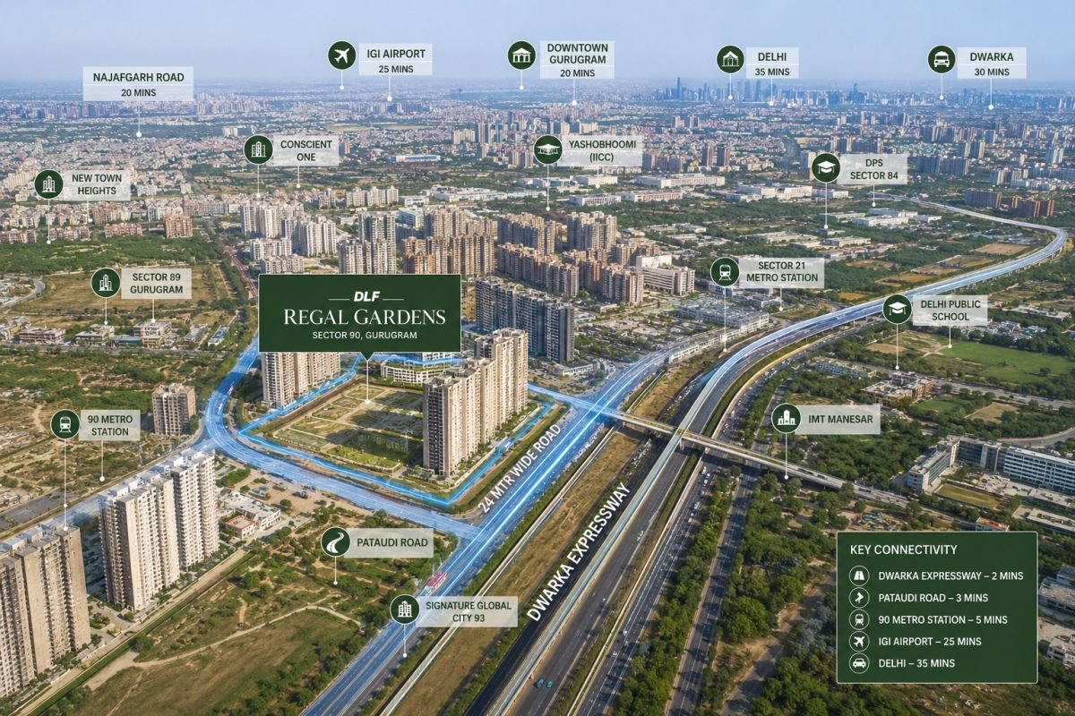 DLF Regal Gardens location and connectivity advantages in Sector 90 Gurgaon