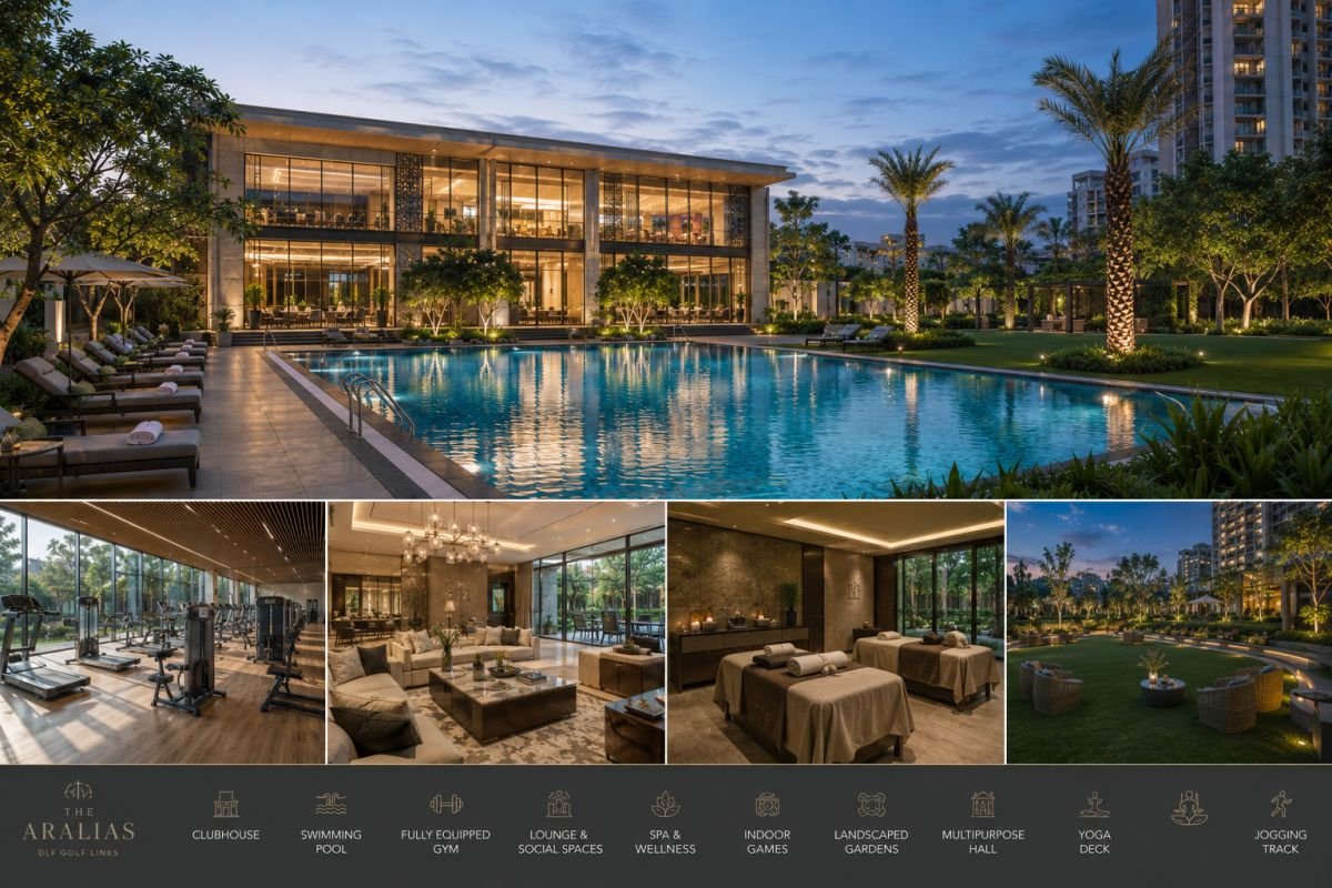 Clubhouse and lifestyle amenities at DLF The Aralias