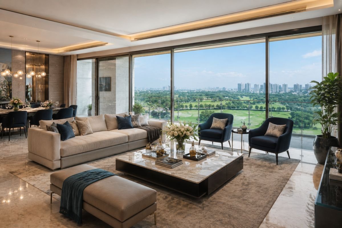 Spacious luxury living spaces at DLF The Aralias Gurgaon