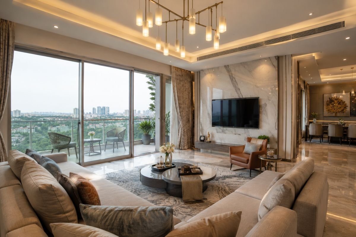 Spacious apartment interiors at DLF The Primus Gurgaon