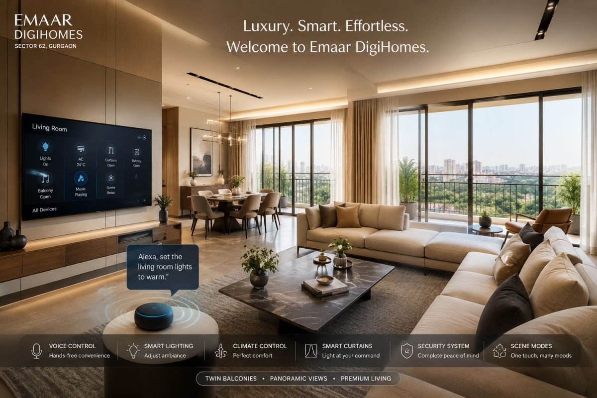 Smart home apartment interior at Emaar DigiHomes Gurgaon