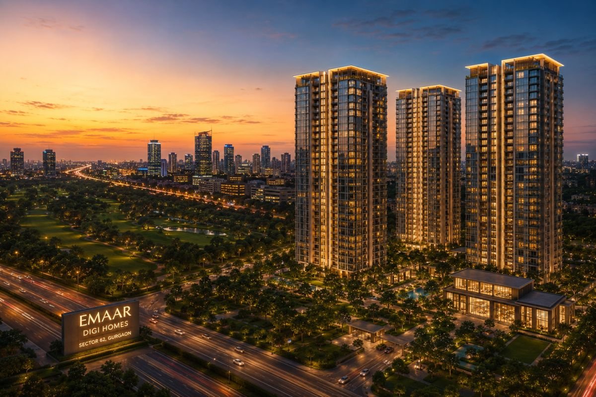 Sunset skyline view of Emaar DigiHomes Gurgaon