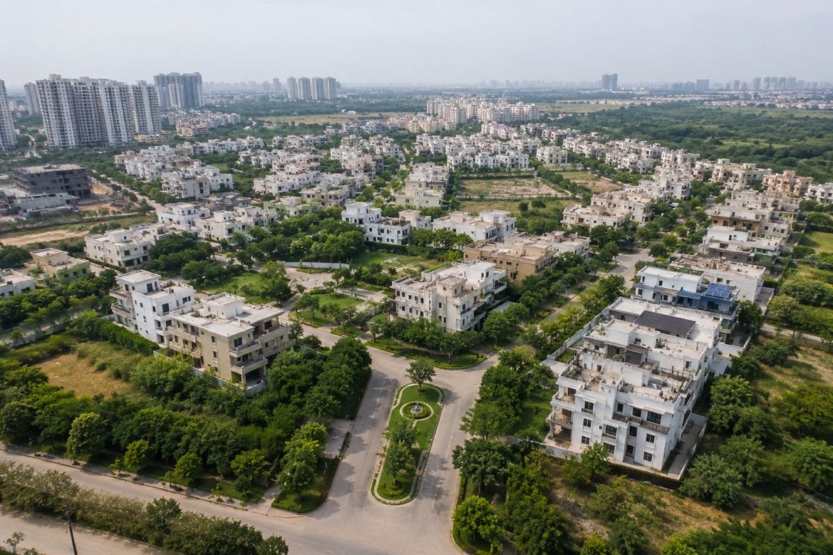 Aerial view of Emaar Emerald Hills Sector 65 Gurgaon township