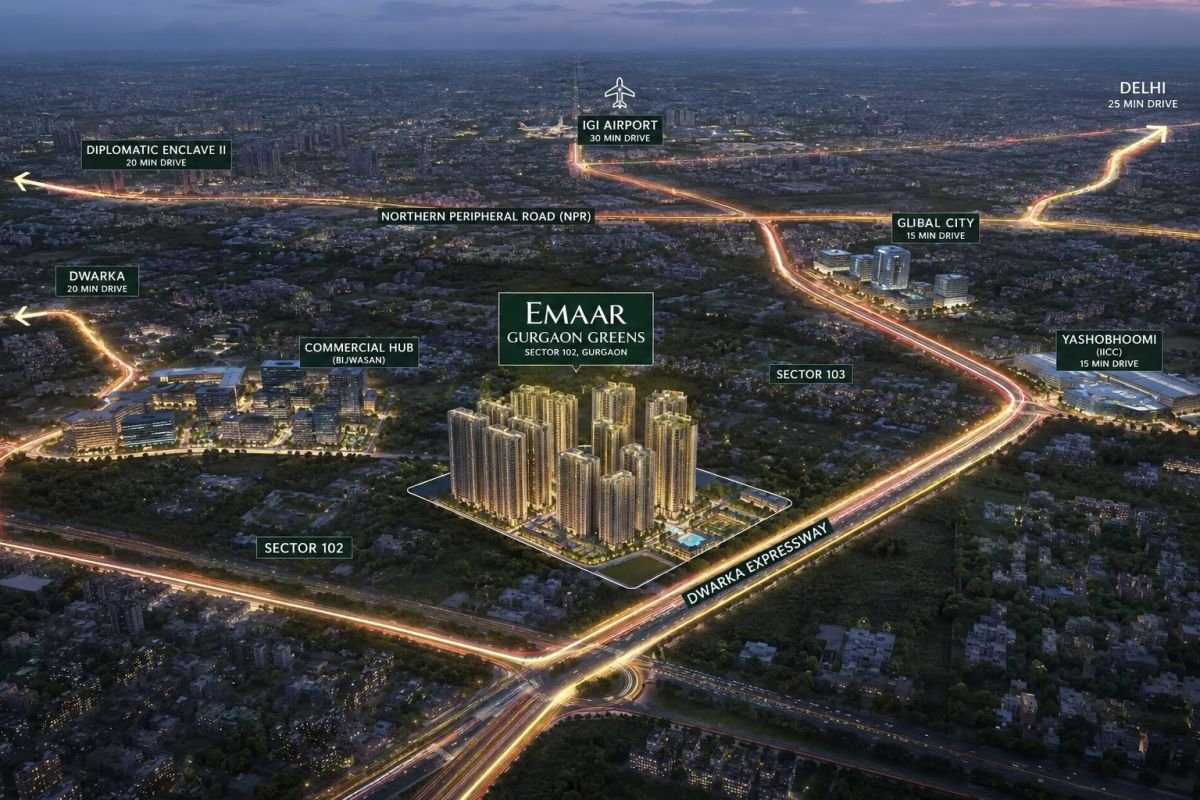 Emaar Gurgaon Greens location and Dwarka Expressway connectivity