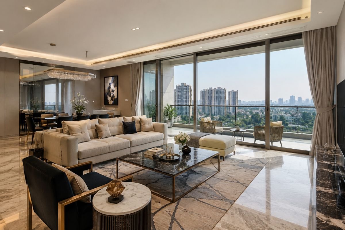 Spacious apartment layout at Emaar MGF The Palm Drive Gurgaon