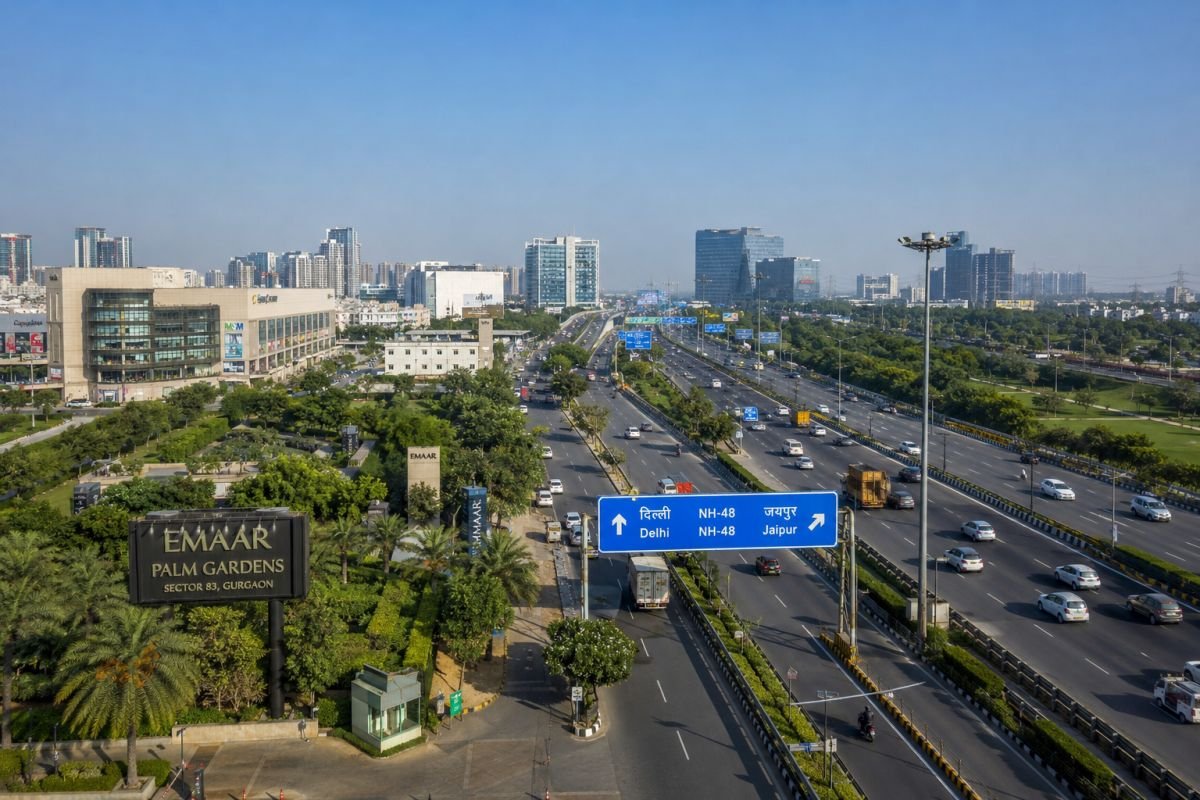 Emaar Palm Gardens Sector 83 location and NH-48 connectivity