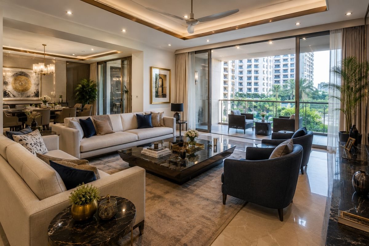 Spacious 4 BHK apartment interior at Emaar Palm Terraces Select Gurgaon